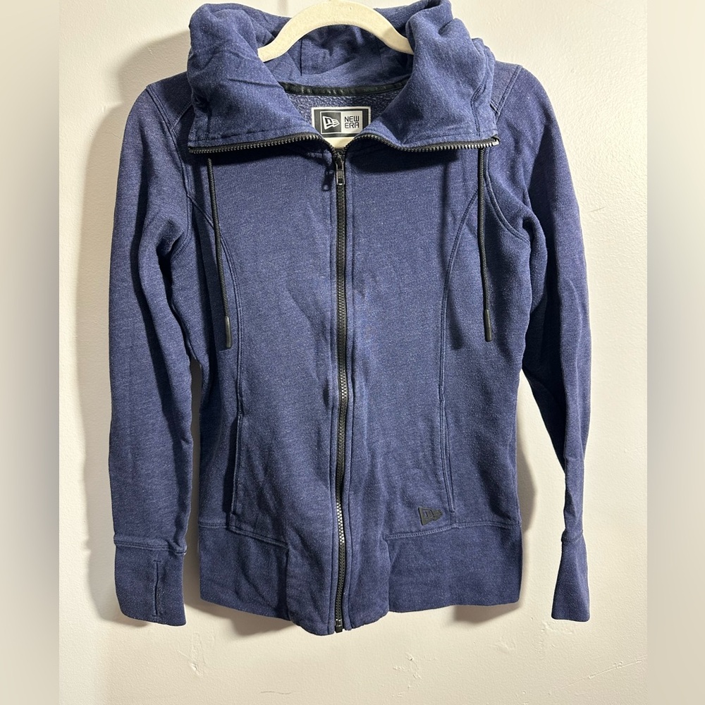 New Era Women’s Full Zip Hooded Sweatshirt Blue Hoodie Size XS